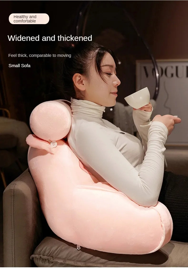 Pink Pig Backrest Headboard Pillow – Reading & Lounge Support