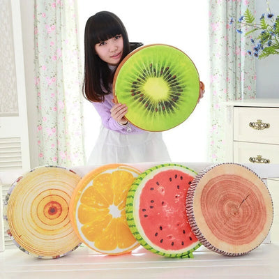 Geschnittene Obst-Sitzkissen-Plüschtiere, sechs Stile, 13" | 32 cm
