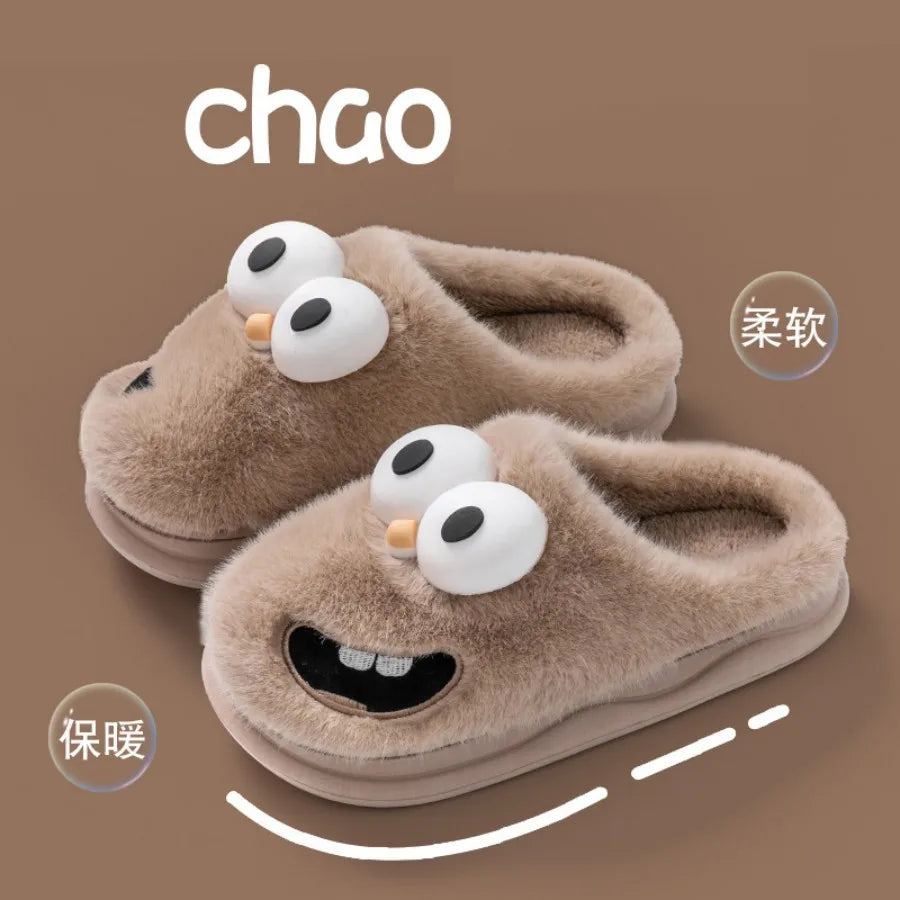 Zapatillas de Pájaro de Dibujos Animados de Peluche, Talla US Hombres 4-6.5 / Mujeres 5.5-18