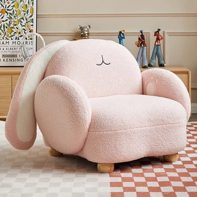Chaise en peluche de lapin adorable pour enfants, 24"-31" | 60-71 cm