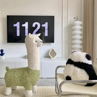 Gemütlicher Alpaka-Plüschhocker, Acht Farben