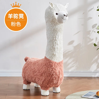 Ottomán de peluche de alpaca acogedor, ocho colores