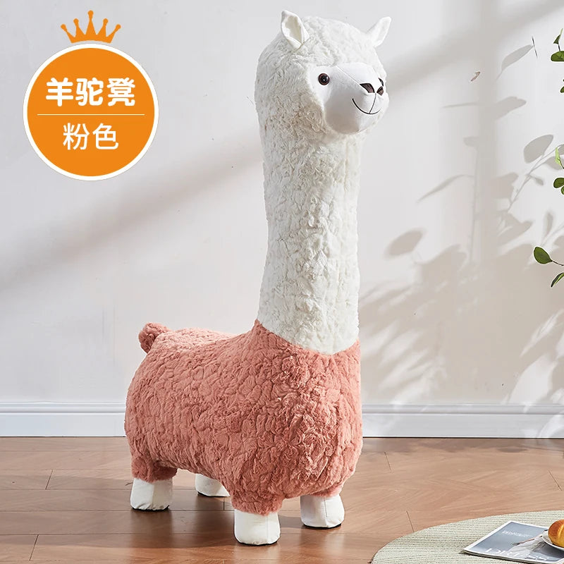 Cozy Alpaca Plushie Ottoman, Eight Colors