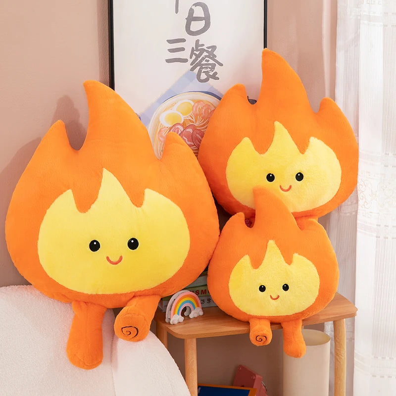 Kawaii Flame Character Plush Pillow, 18-31" | 45-80 cm