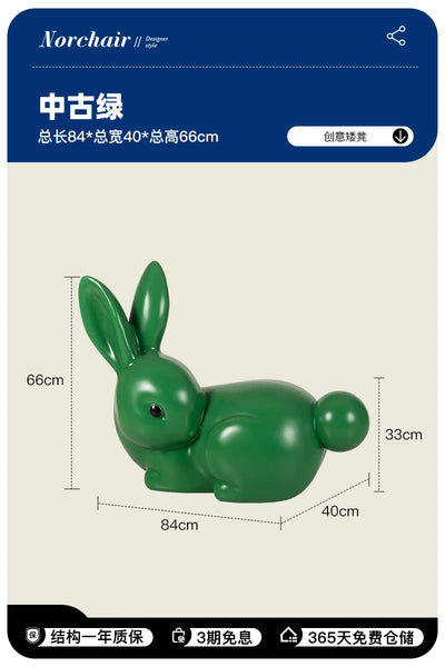 Nordic Rabbit Low Stool | Kawaii Plastic Furniture for Kids & Décor