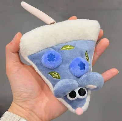 Pizza Mouse Stuffed Plush Toy | Kawaii Mouse & Pizza Slice Set, 6\" | 15 cm