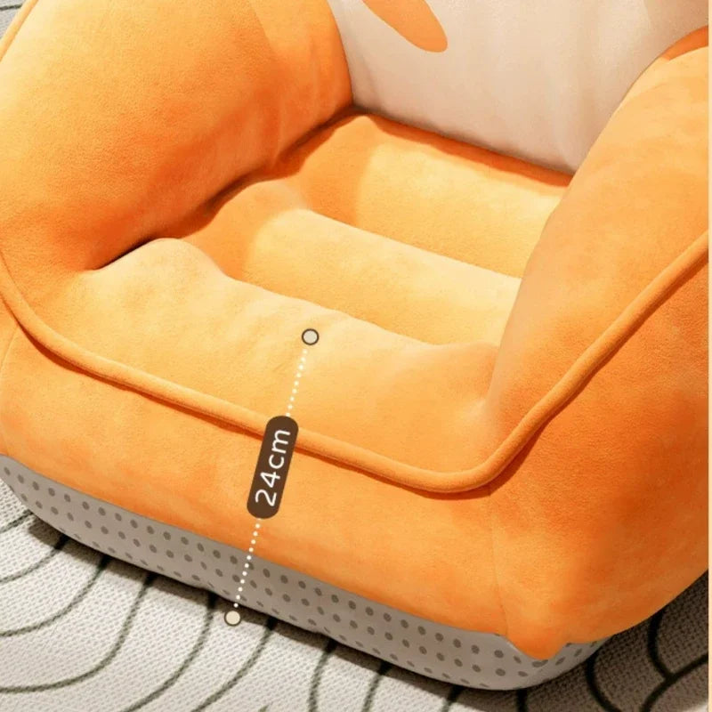 Asiento de peluche para niños con temática de comida