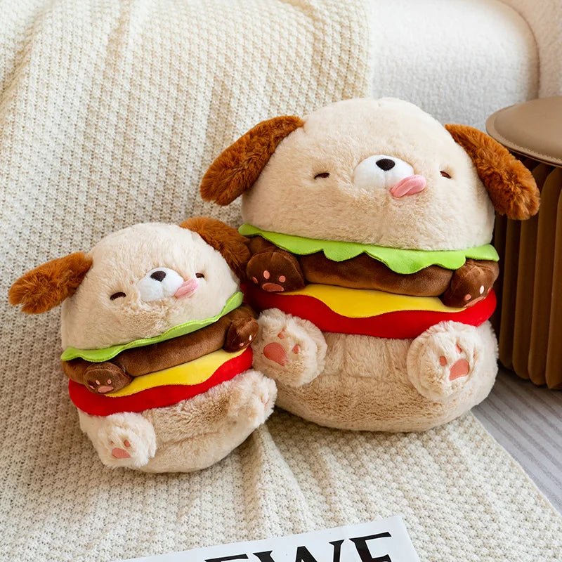 Peluche Chien Hamburger, 9-14" | 23-35 cm