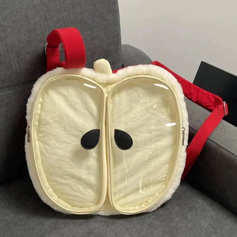 Red Apple Plush Backpack – Y2K Kawaii Itabag Shoulder Bag