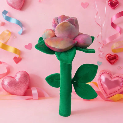 Plush Rose Flower Bouquet | Soft Stuffed Flower Gift Decor, 38cm