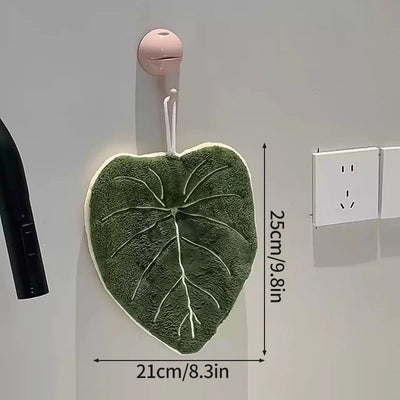 Leaf-Shaped Hand Towel – Hanging Kitchen Handkerchief