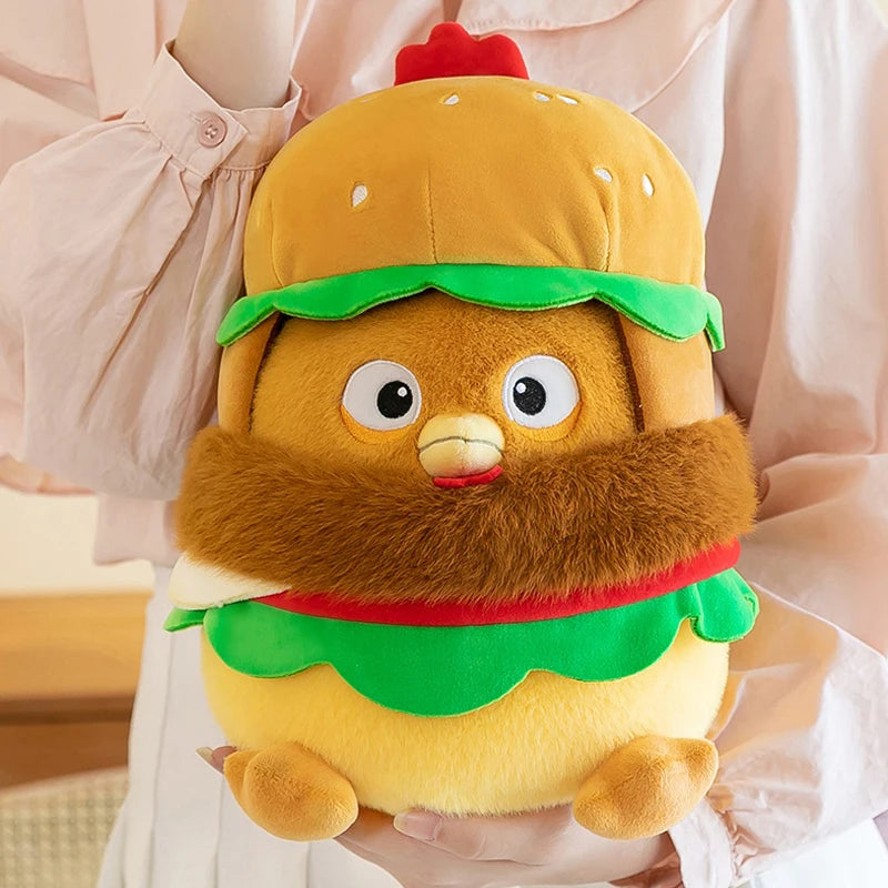 Chicken in a Hamburger Plushie, 12-20" | 30-50 cm