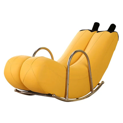 Silla mecedora Go Bananas - Cinco colores, diseño de cuero sintético o de felpa