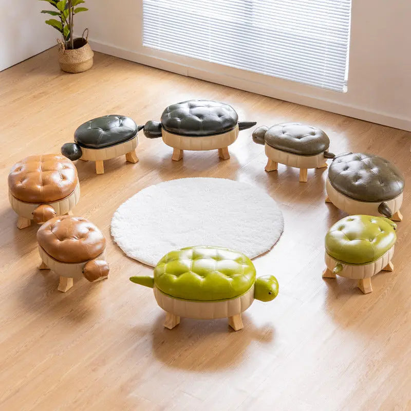 Turtle Time Kunstleder-Ottoman - Fünf Farben