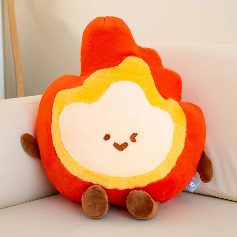 Kawaii Flame Plushie – Cute Stuffed Animal, Keychain, and Shoulder Bag