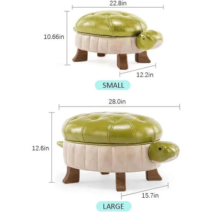 Turtle Time Faux Leather Ottoman - Five Colors