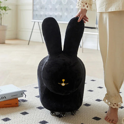 Ottomán de peluche de conejo con ruedas - Dos colores