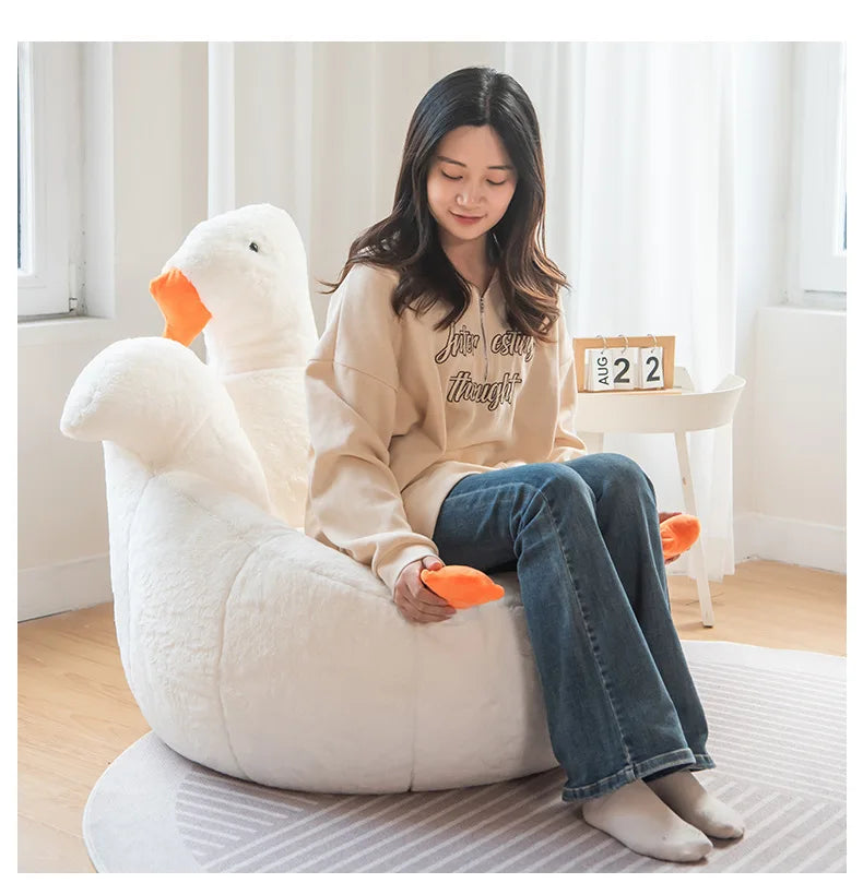 Large White Goose Plushie Chair