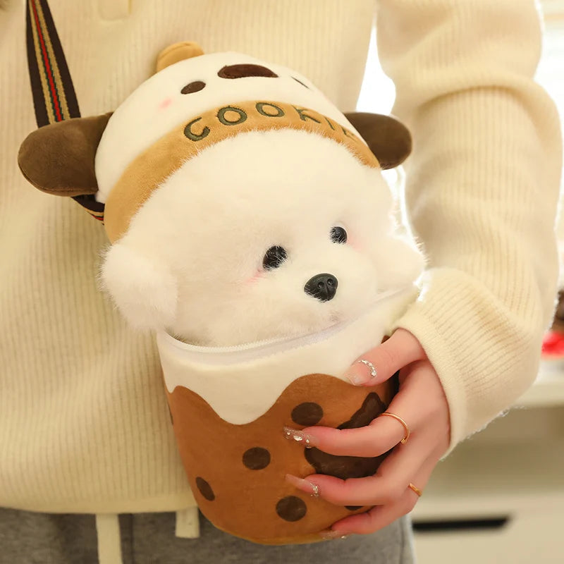 Kawaii Cat-in-a-Cup Plush Bag | 2-in-1 Stuffed Kitten Purse