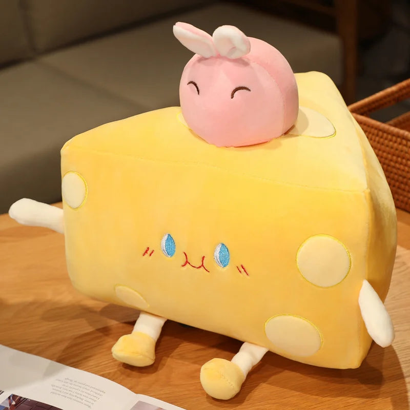 Plushie a forma di formaggio a fette cartoon, 4 colori, 12-20" | 30-50 centimetri