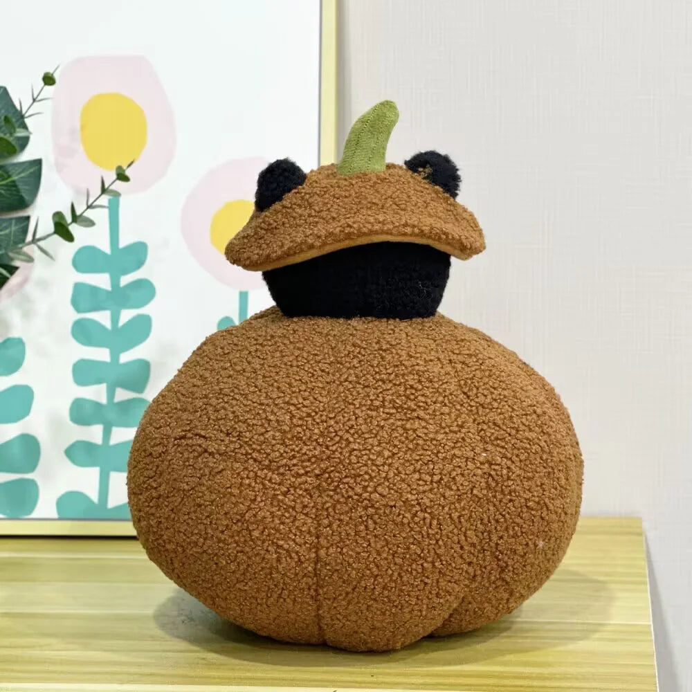 Halloween Pumpkin Plush Pillow - Soft Spooky Ghost Pumpkin, 9-13" | 24-33 cm