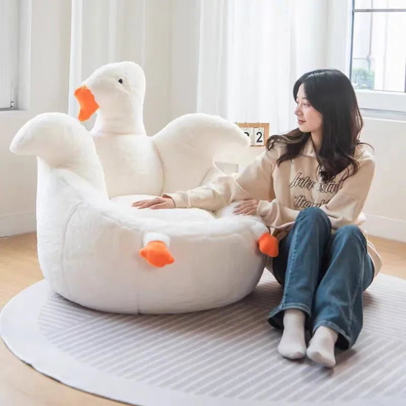 Large White Goose Plushie Chair