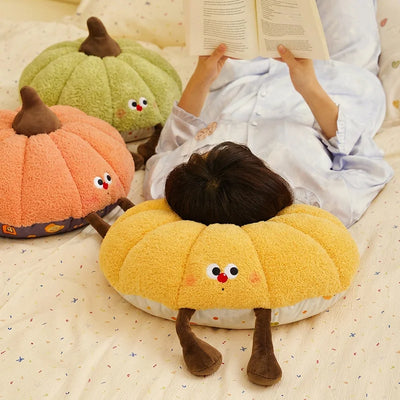 Pumpkin Plush Pillow - Soft Cartoon Gourd Cushion, 16" | 40 cm