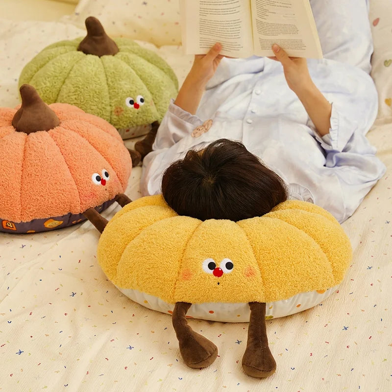 Pumpkin Plush Pillow - Soft Cartoon Gourd Cushion, 16" | 40 cm