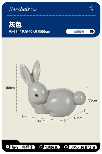 Nordic Rabbit Low Stool | Kawaii Plastic Furniture for Kids & Décor