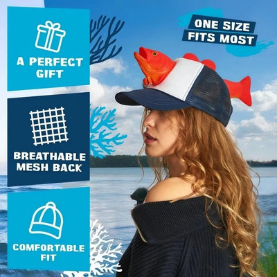 3D Puffer Fish Trucker Hat | Novelty Fishing Cap