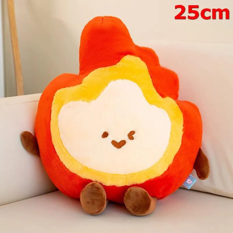 Kawaii Flame Plushie – Cute Stuffed Animal, Keychain, and Shoulder Bag