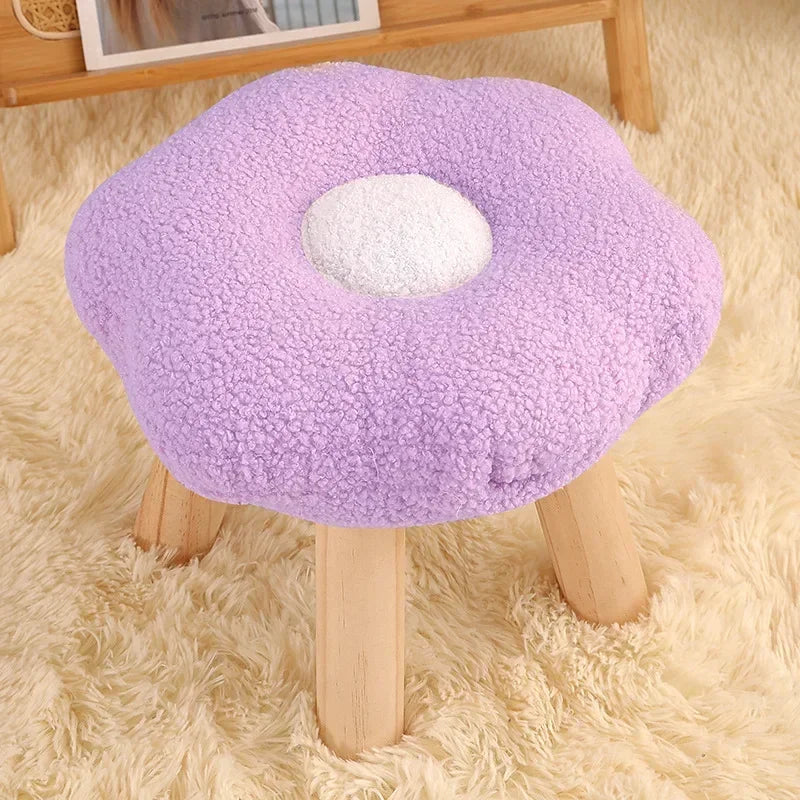 Taburete de Flor de Peluche – Cinco Colores - Lindo, Cómodo y Funcional