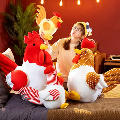 Decoración de Pollo Jumbo de Peluche, Cuatro Colores, 12-31" | 30-80 centímetros