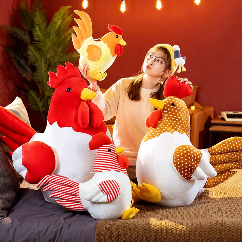 Décor en poulet en peluche Jumbo, quatre couleurs, 12-31" | 30-80 cm