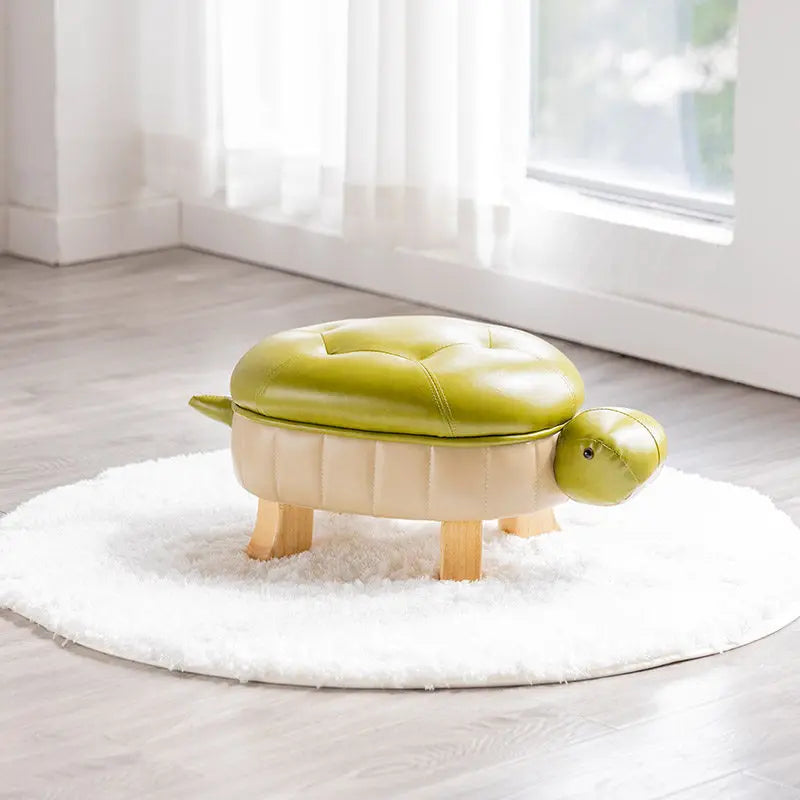 Pouf en simili cuir Turtle Time - Cinq couleurs