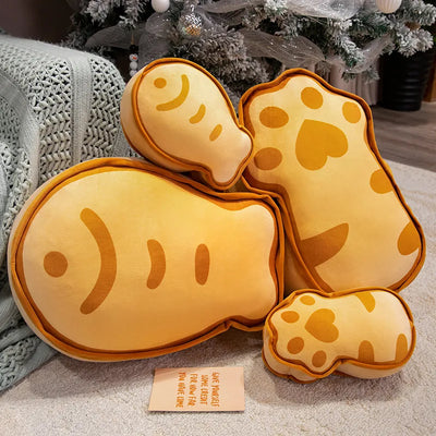 Taiyaki Cat Paw Plush Doll Pillow, 10-18" | 25-45 cm – Soft Japanese Snack Toy
