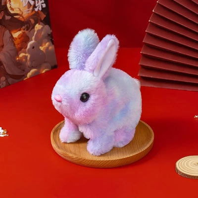 Tie-Dye Electric Bunny Plushie, 4" | 10 cm - Batteries not Included