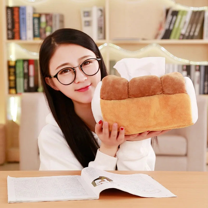 Gối nhồi bông hình ổ bánh mì đựng khăn giấy, 10" | 25cm