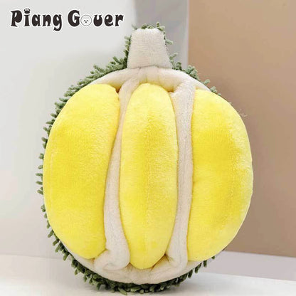 Squeaky Durian Plushie Dog Toy – Interactive Plush Food for Pets