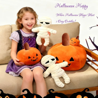 Halloween Mummy Pumpkin Plush Toy – Spooky Stuffed Animal Holiday Gift