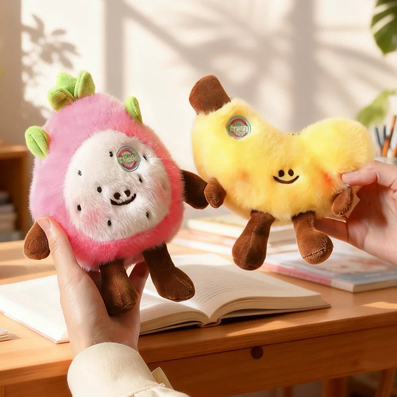 Kawaii Cartoon Fruit Plush Toys, Four Styles – Durian, Kiwi, Dragon Fruit, Banana