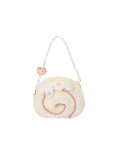 Borsa a spalla Plushie a forma di rotolo di torta, 11"x9" | Dimensioni: 28x23 cm
