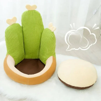 Silla de peluche de cactus Kawaii para niños