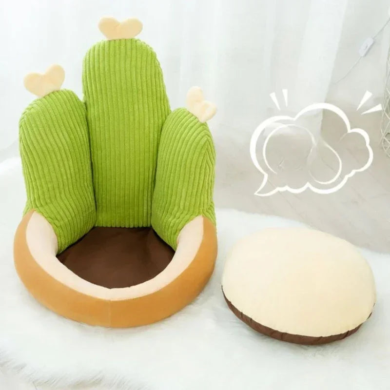 Kawaii Cactus Plushie Chair for Kids