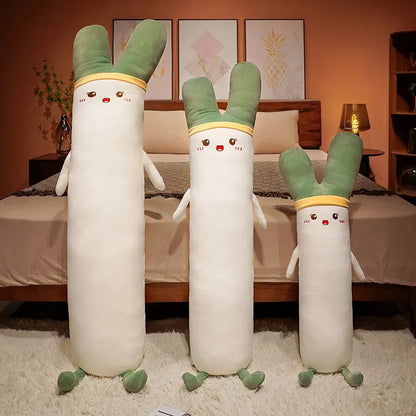 Kawaii Green Onion Body Pillow Plushie – Giant Plush Toy for Cozy Nights