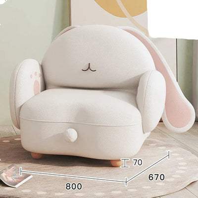 Adorable Rabbit Plushie Chair for Kids, 24"-31" | 60-71 cm plush toy – – Off white / Faux Leather / Large – Image 10 | Plushie Produce
