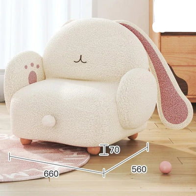 Adorable Rabbit Plushie Chair for Kids, 24"-31" | 60-71 cm plush toy – – Off white / Teddy Velvet / Small – Image 7 | Plushie Produce