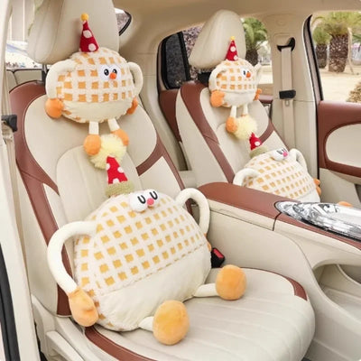 Birthday Waffle Cushion Plushie for Head/Lumbar Support, 14-20" | 35-50 cm plush toy – – – Image 3 | Plushie Produce