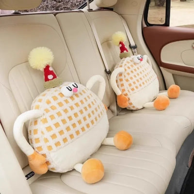 Birthday Waffle Cushion Plushie for Head/Lumbar Support, 14-20" | 35-50 cm plush toy – – – Image 4 | Plushie Produce