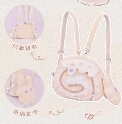 Cake Roll Plushie Shoulder Bag, 11"x9" | 28x23 cm plush toy – – Backpack – Image 11 | Plushie Produce